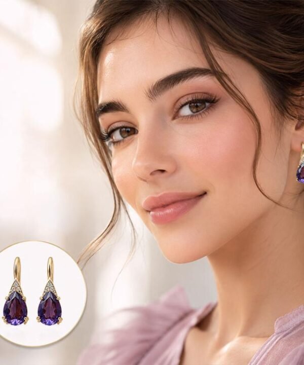 Zircon Teardrop Dangle Earrings for Women