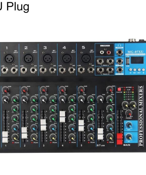 MG-07 7-Channel Multi-function Professional Bluetooth Live Streaming Recording Mixer, EU Plug, UK Plug, US Plug