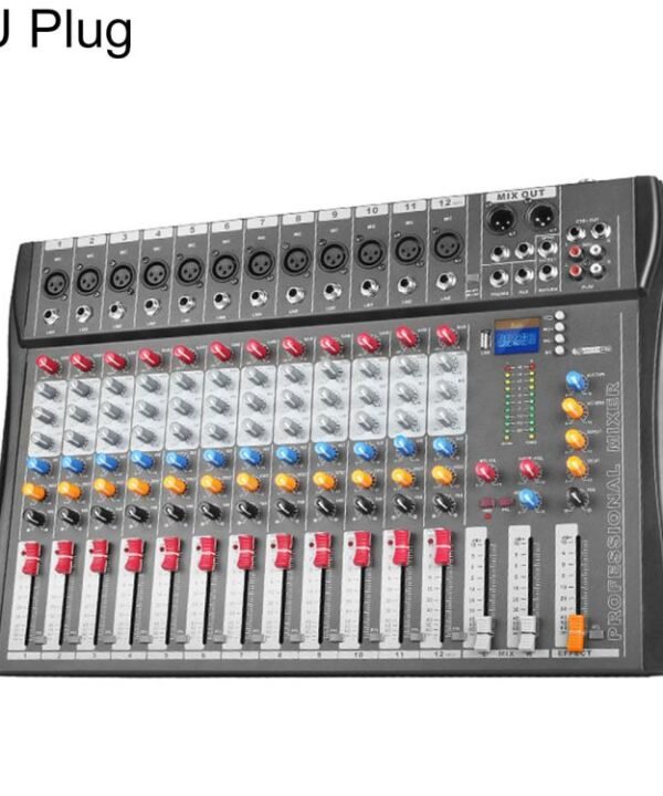 CT-12 12-Channel Professional Bluetooth Recording Live Streaming Mixer, EU Plug, UK Plug, US Plug