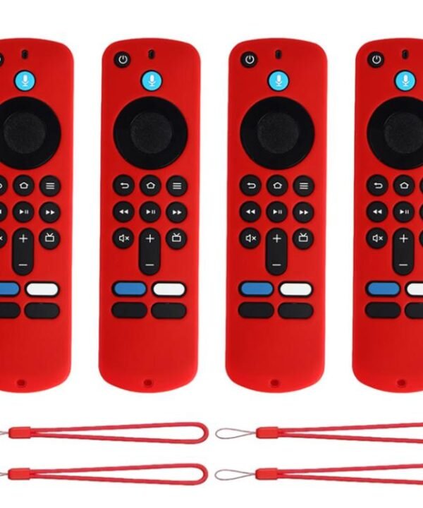 XDcase 4pcs Soft Silicone Protective Case with Mini Strap, For Amazon Fire TV Stick 4K 2025 Remote