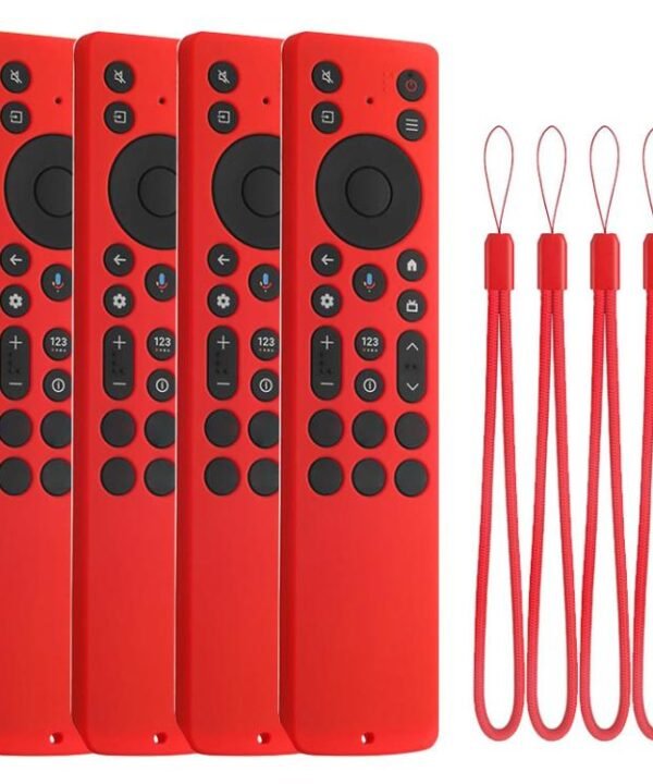 XDcase 4pcs Soft Silicone Protective Case with Mini Strap, For TCL RC923A / RC813A TV Remote