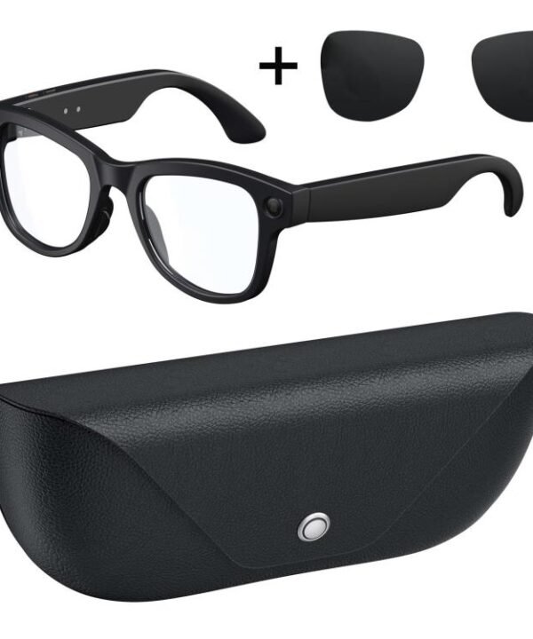 M02X Pro Max Smart AI Glasses with 8MP HD Camera, Video Recording WiFi Transmission Al Smart Voice Assistant, Sunglasses + Anti Blue Light Lens, Gradient Lenses