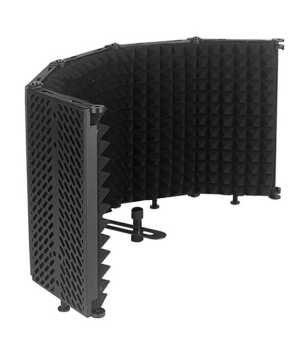 M5P Foldable Five-Panel Microphone Isolation Shield Windproof Screen with Phone Clip, M5P Isolation Shield+Phone Clip