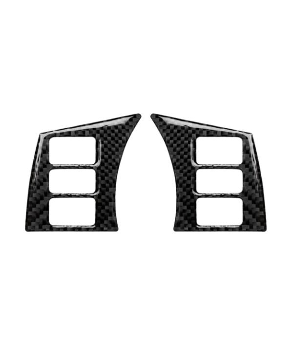 Car Carbon Fiber Steering Wheel Button Frame Decorative Sticker for Nissan 350z 2006-2009