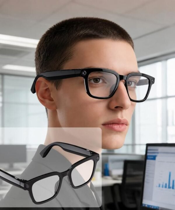 V03 Pro Smart AI Glasses with 8MP HD Camera, Video Recording WiFi Transmission, Al Smart Voice Assistant, Anti Blue Light Lens, Sunglasses