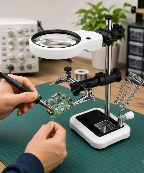 16129-AC Desktop Multi-functional Auxiliary Clip USB Magnifier with LED Light