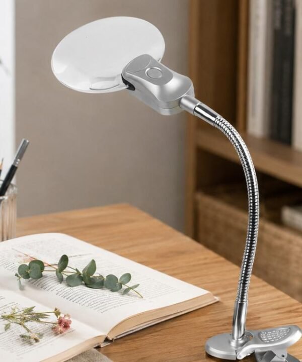 4B-4 Desktop Metal Universal Flexible Magnifying Glass with LED Light