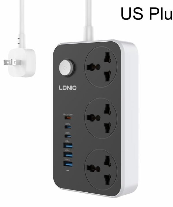 LDNIO SC3604C 2500W 6 x USB Ports 3 x AC Universal Power Socket, Cable Length: 2m, US Plug, EU Plug, UK Plug