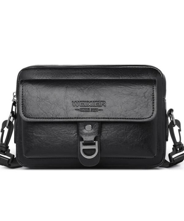 WEIXIER D1226 Retro Shoulder Bag PU Leather Waterproof Crossbody Sling Bag