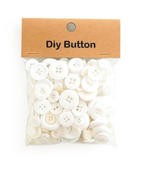 150g/Pack Mixed Sizes Colorful Round Resin Buttons DIY Craft Kit for Children, 250-350 Pieces/Pack, Round
