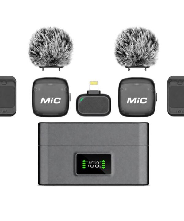 Mic 3 Portable Wireless Lavalier AI Noise Reduction Microphone, 2 in 1 8 Pin Receiver with Charging Dock, 1 in 1 8 Pin Receiver, 2 in 1 Type-C Receiver with Charging Dock, 1 in 1 Type-C Receiver
