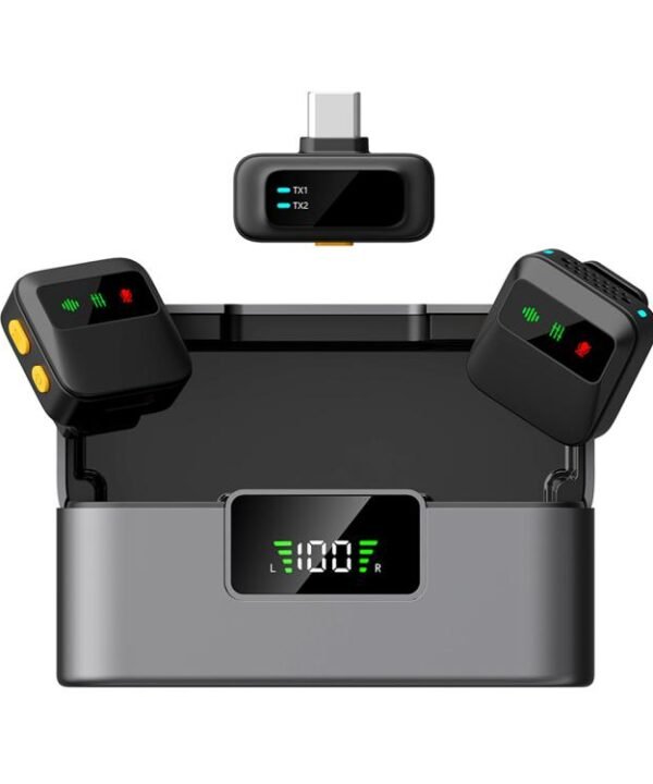 Q19 Wireless Lavalier Noise Reduction Microphone with Monitoring Function, Type-C, 8 Pin, U-shaped Interface, Dual Interface