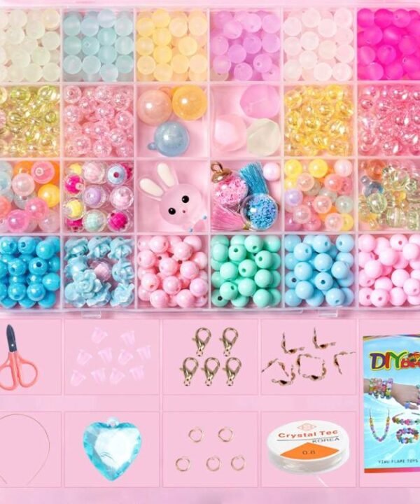24-grid Children DIY Beaded Bracelet Kit, 24-grid (Energetic Girl), 24-grid (Crystal Rabbit), 24-grid (Dazzling Beads), 24-grid (Candy Bunny)