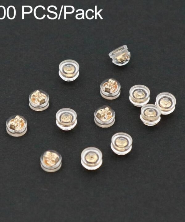 100 PCS/Pack Silicone Bullet Earring Backs Locking Safety Hamburger Earnuts