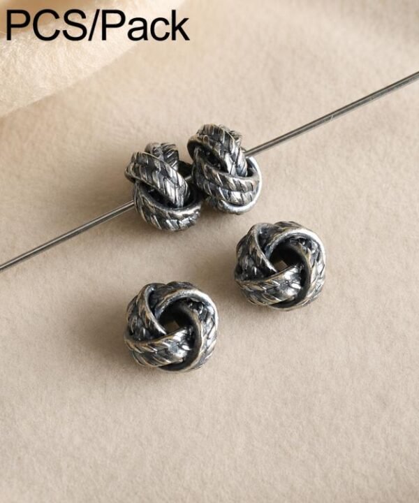 5 PCS/Set Tarnish-Resistant Vintage Silver Spacers and Beads DIY Accessories, Twisted Bead, Auspicious Cloud Spacer, Textured Saucer Bead, Irregular Shape Bead, Small Bead, Irregular Saucer Bead, Circle Bead, Coin Bead, Textured Spacer...