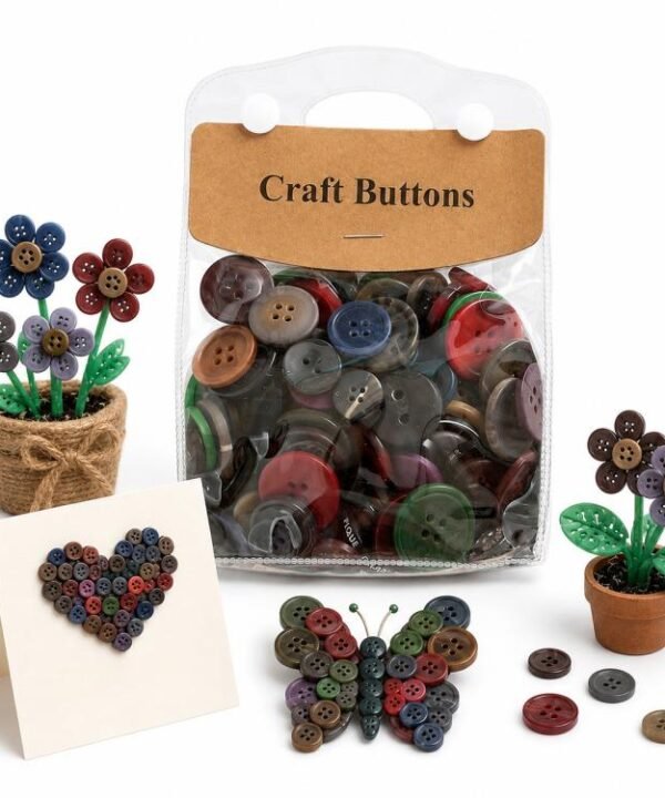 175g/Pack Mixed Sizes Colorful Round Resin Buttons DIY Craft Kit, 250-400 Pieces/Pack