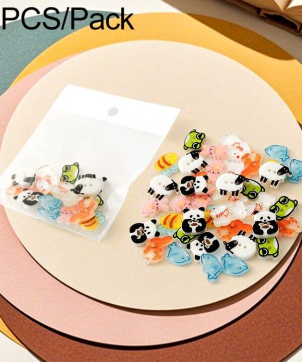 8 PCS/Pack Colorful Animal-shaped Design Resin Buttons