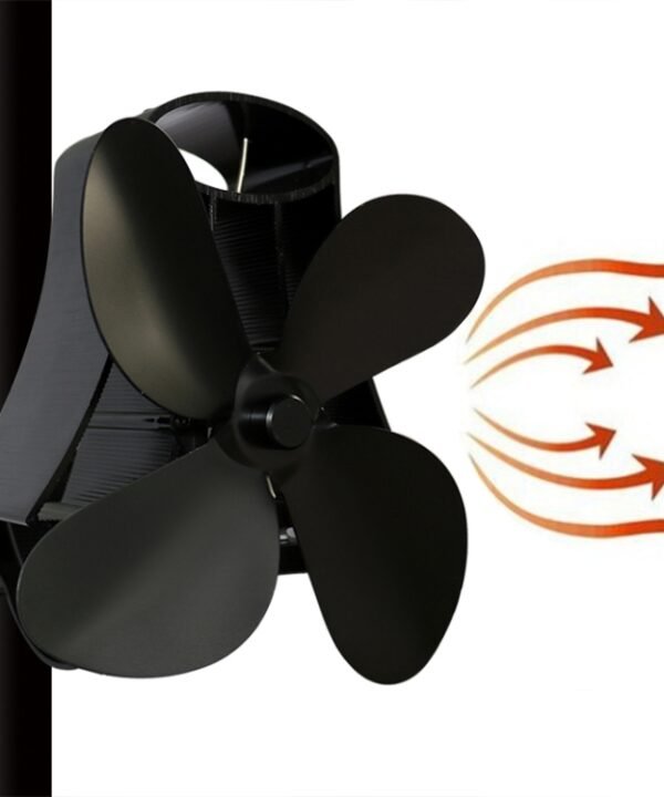 YL-105 4-Blade Aluminum Heat Powered Fireplace Stove Fan, YL-105 (Black), YL-105 (Bronze), YL-105 (Grey), YL-105 (Gold), YL-105 (Rose Red), YL-105 (Silver), YL-105(White)