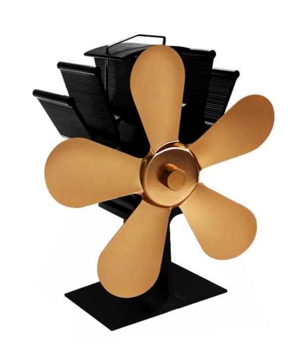 YL602 5-Blade High Temperature Metal Heat Powered Fireplace Stove Fan, YL602 (Gold), YL602 (Rose Red), YL602 (Silver), YL602 (Black), YL602 (Bronze), YL602 (Grey)