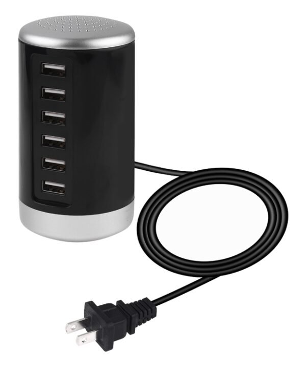 XLD4 30W 6-USB Ports Charger Station Power Adapter AC100-240V, US Plug