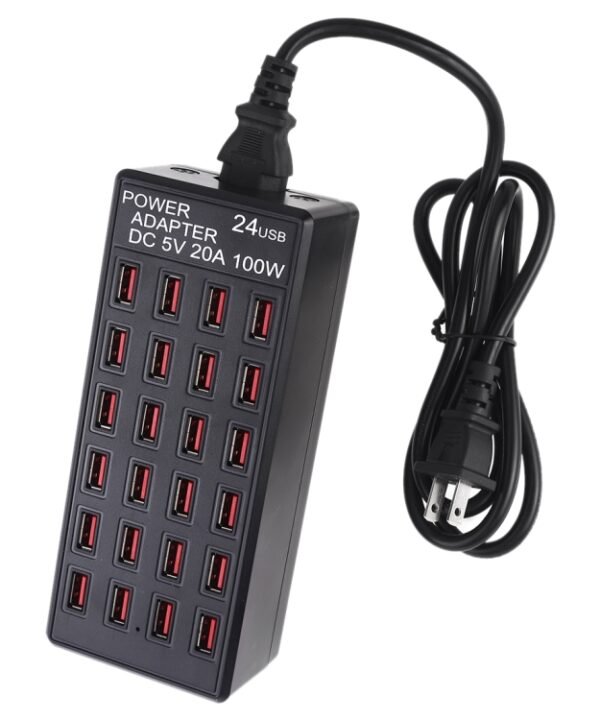 100W 24 USB Ports Fast Charger Station Smart Charger with LED Indicator AC 100-240V, US Plug, 100W 24 USB Ports US Plug