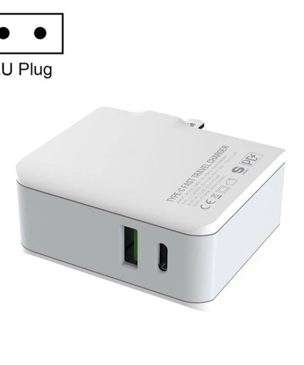 LDNIO A4403C 30W PD + Auto-id Foldable Fast Travel Charger with 1m USB-C / Type-C Cable, AU Plug, with Type-C Cable, 30W with Type-C Cable