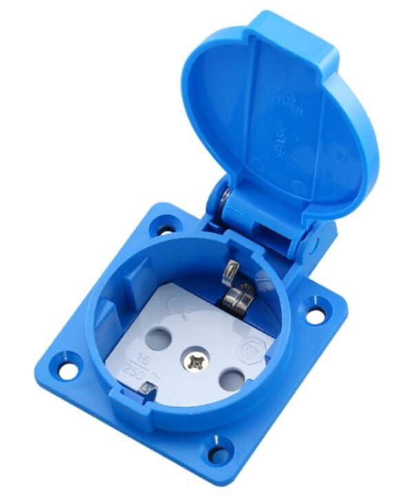 Outdoor IP44 Waterproof Socket with Cover, EU Plug