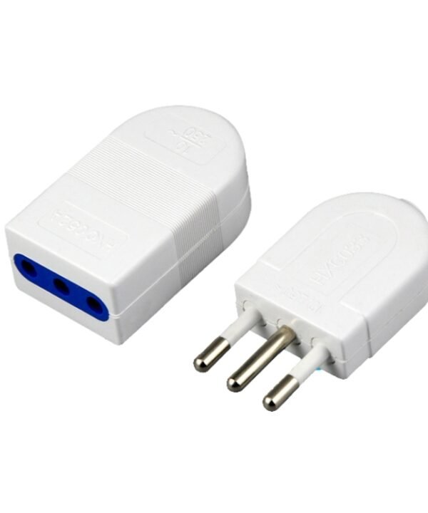 Italian Standard Three Round Pin Detachable Male Plug + 3-hole Female Socket