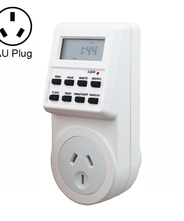 AC 240V Smart Home Plug-in LCD Display Clock Summer Time Function 12/24 Hours Changeable Timer Switch Socket, AU Plug, AC 240V AU Plug