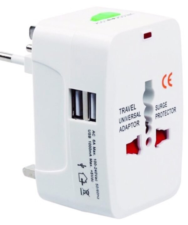 110-250V Multi-function Travel Universal Converter with Dual USB Interfaces, EU / UK / US / AU Plug