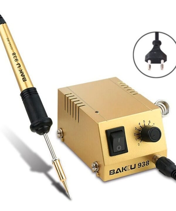 BAKU BK-938 AC 220V 1-18W Mini Thermostatic Soldering Station Electric Iron, EU Plug (Random Color Delivery)