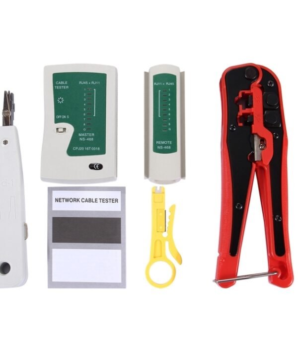 WLXY 4 in 1 Portable Crimping Stripper Punch Down  Wire Line Detector Ethernet Network Cable Tester Tools Kits