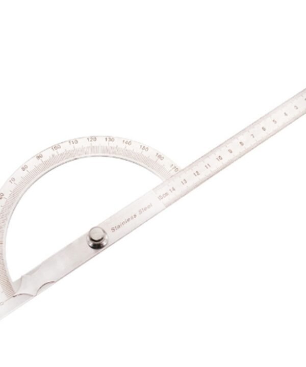 0-180 Degree Stainless Steel Protractor Angle Finder with 0-150mm Arm Measuring Ruler Tool