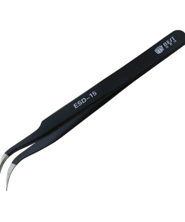 BEST BST-15 Precision Anti-static ESD Stainless Steel Tweezers