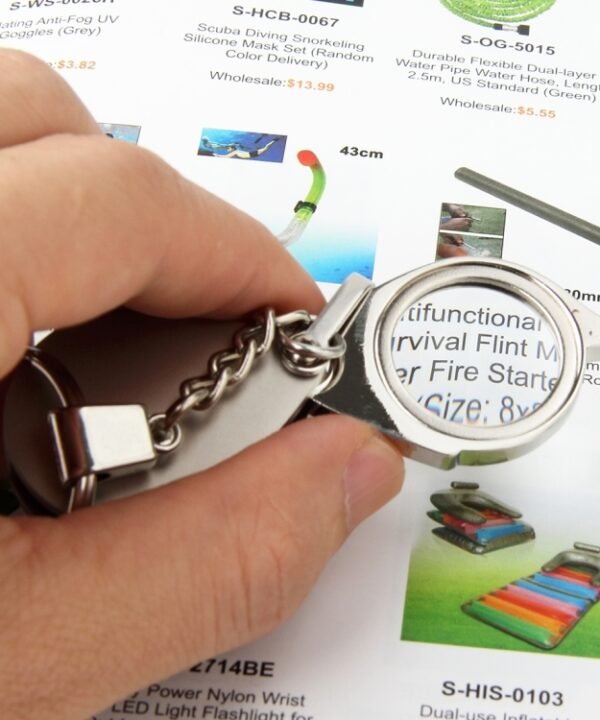 Portable Folding Loupe Metal Jewelry Antique Magnifier Magnifying Eye Glass Lens Keychain