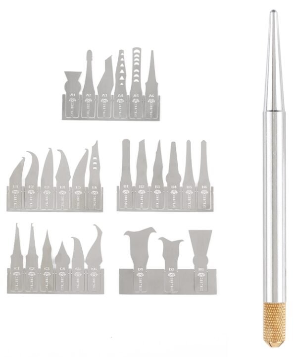 28 in 1 Phone CPU BGA Chip Removal Repairing Silicon Manganese Alloy Blades Scraping Knife Set