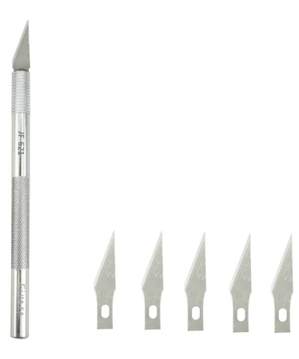 JIAFA JF-621 Metal Carving Knife Professional Mobile Phone Repair Tool with 6 Blades(Silver)