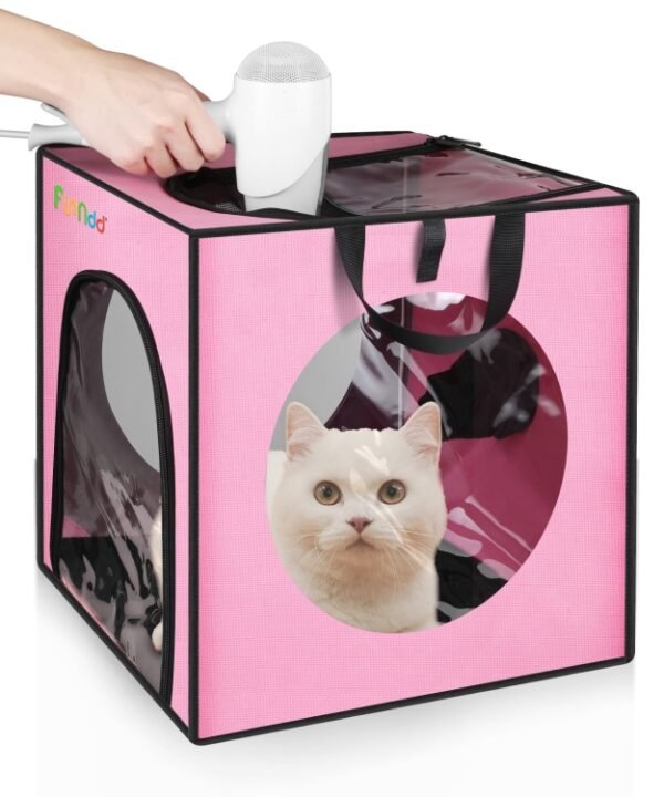 FUNADD Pet Bath Drying Box Portable Folding Dryer Cage, Suitable for Pets up to 5kg, Folding Dryer Cage