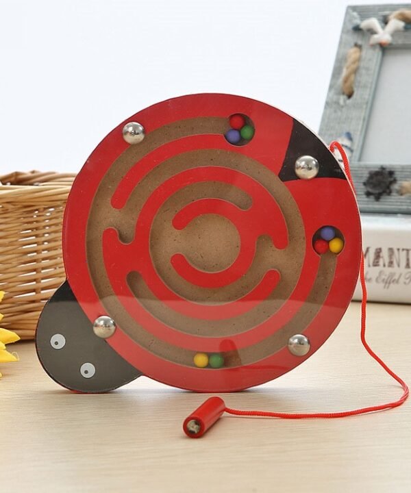 Children Puzzle Toy Wooden Magnetic Small Size Animal Maze, Ladybug, Tortoise, Monkey, Apple, New Small Fish, Starfish, New Apple, Snail, Frog, Duck, Fish, Owl