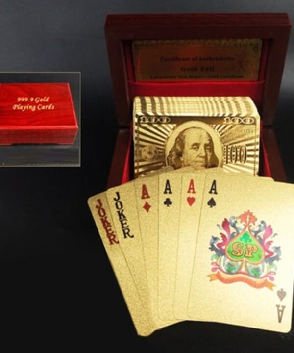 Creative Frosted Back Texture Plastic From Vegas to Macau Playing Cards Texas Poker with Wooden Gift Box, Silver Tattice Wooden Gift Box, Silver Dollar Wooden Gift Box, Mosaic Gold Euro Wooden Gift Box, Mosaic Gold Dollar Wooden Gift Box...