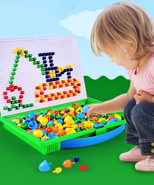 296 in 1 / Set Early Childhood Educational Creative DIY Desktop Mushroom Nail Puzzle Game Toy