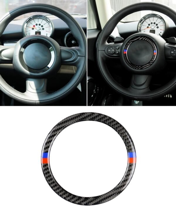 Red Blue Color Car Steering Wheel R Chassis Carbon Fiber Decorative Sticker for BMW MINI R55 / R56 / Countryman R60 / Paceman R61