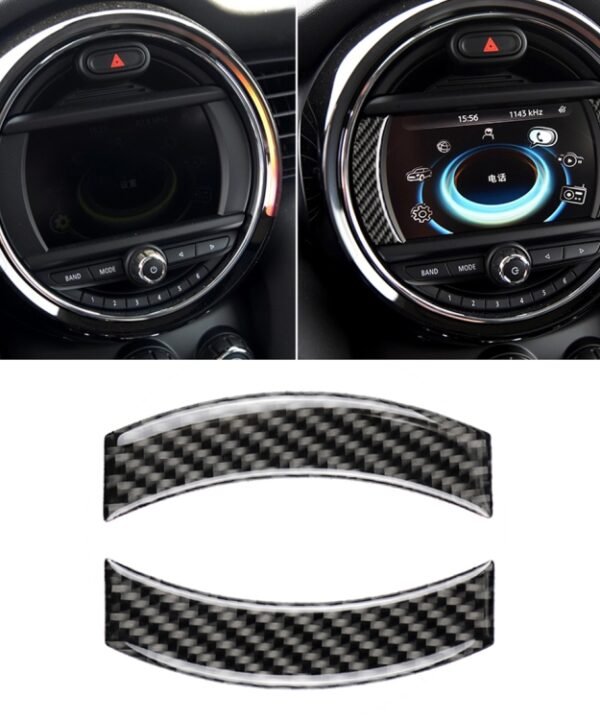 2 PCS Car F Chassis Navigation Panel Carbon Fiber Decorative Sticker for BMW Mini Cooper Countryman Clubman F54 / F55 / F56 / F60