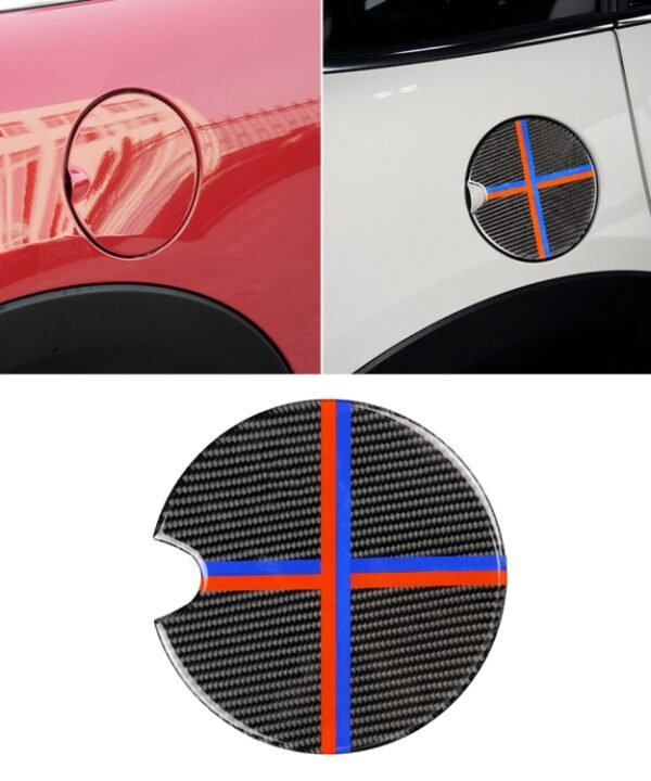 Red Blue Color Car Fuel Tank Cover Carbon Fiber Decorative Sticker for BMW Mini Cooper R50 / R52 / R55 / R56 / R57 / R58 / R59 / R60 / R61 / F55 / F56