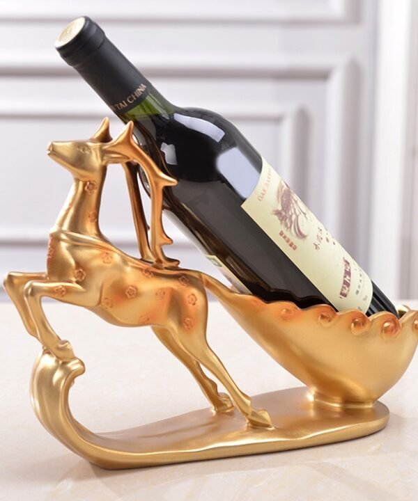 Creative Sika Deer Shape Wine Shelf Drain Rack Bottle Holder Living Room Ornaments Gift