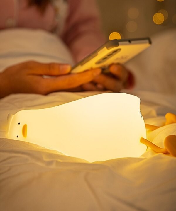 1W USB Charging LED Lie Flat Duck Silicone Touch Sensing Night Light