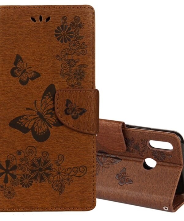 For Huawei  P20 Lite Vintage Embossed Floral Butterfly Pattern Horizontal Flip Leather Case with Card Slot & Holder & Wallet & Lanyard , For P20 Lite