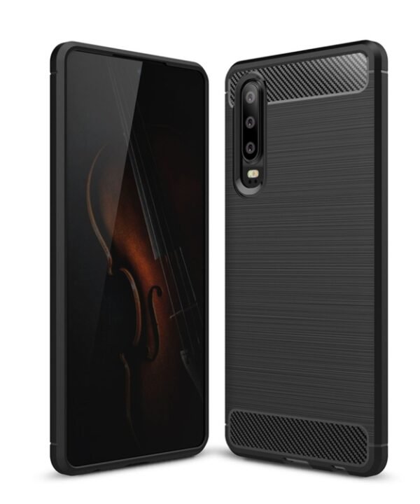 Brushed Texture Carbon Fiber Shockproof TPU Case for Huawei P30, Huawei P30