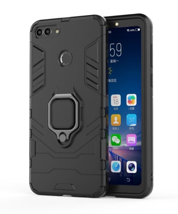 PC + TPU Shockproof Protective Case for Huawei Y9 2018, with Magnetic Ring Holder, For Huawei Y9 2018