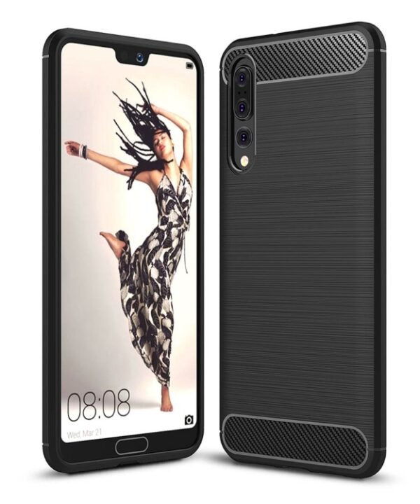 For Huawei  P20 Pro Brushed Texture Carbon Fiber Shockproof TPU Protective Back Case, Huawei P20 Pro
